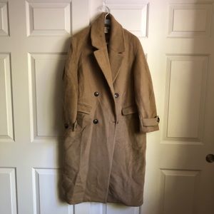 H&M fuzzy wool camel overcoat